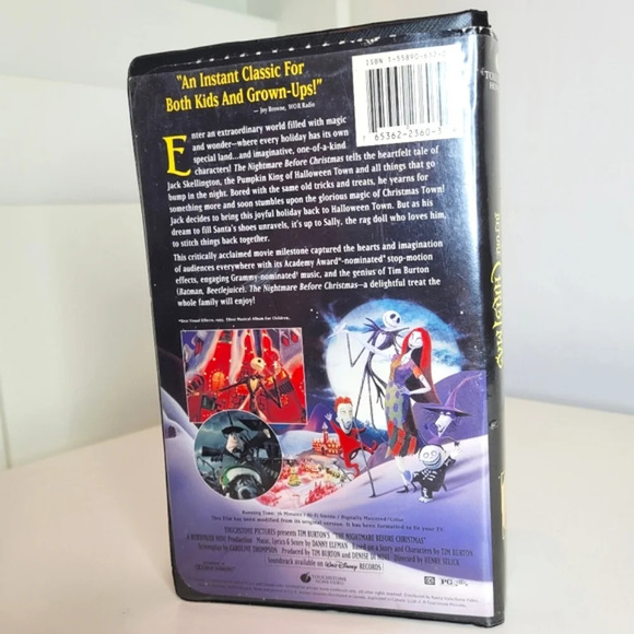The Nightmare Before Christmas VHS Movie Tape Clamshell Tim Burton 1994 - Picture 2 of 4